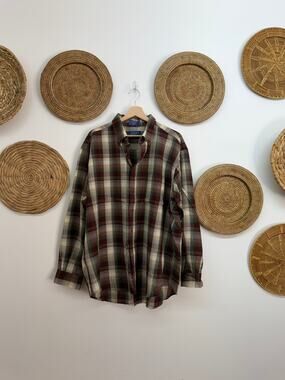 Vintage Sir Pendleton Plaid Button Up Shirt Mens XL